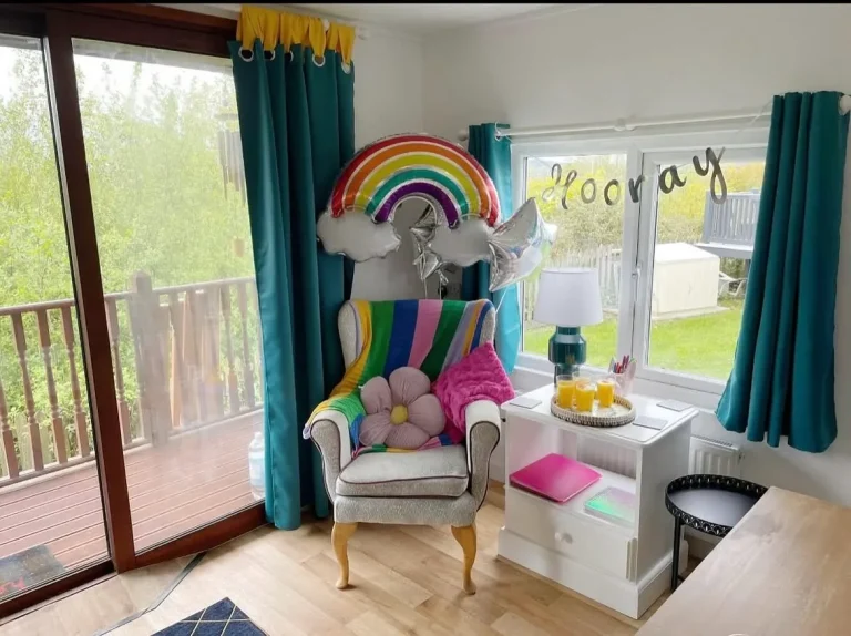 Amelia's Rainbow Haven Holiday retreat lounge